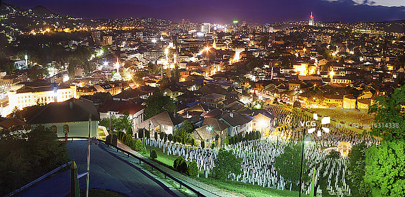 俯瞰萨拉热窝图片素材