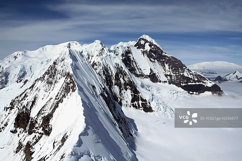 阿拉斯加圣埃 Elias 山脉雪景，美国图片素材