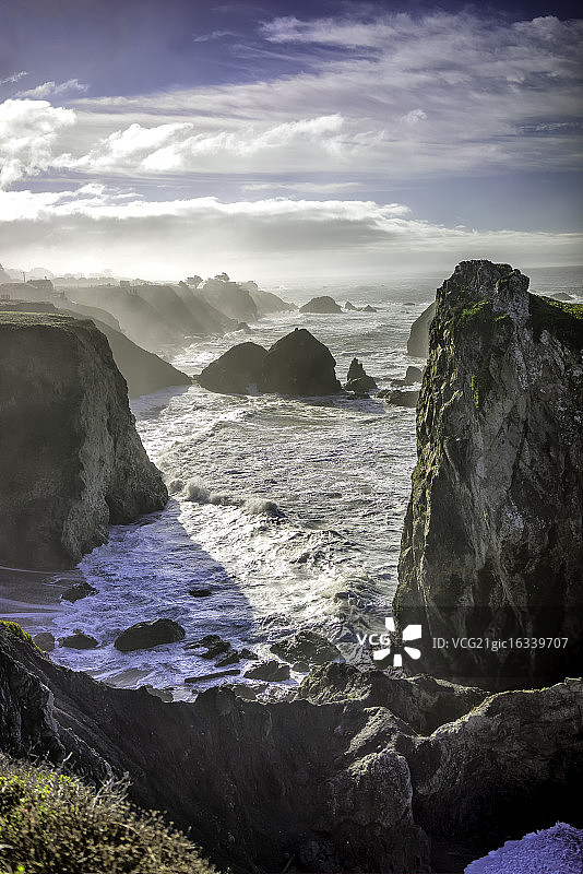 博德加湾冬季海岸图片素材