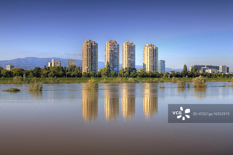 萨格勒布萨瓦河风光图片素材