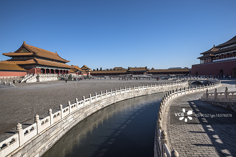 故宫太和门和金水桥图片素材