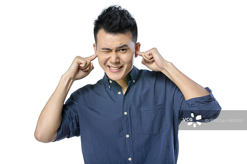 扮鬼脸的男青年图片素材