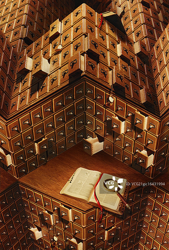 埃舍尔风格的档案抽屉图片素材