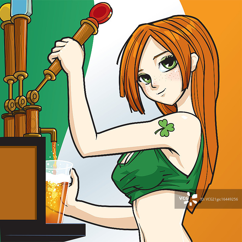 爱尔兰女酒保图片素材