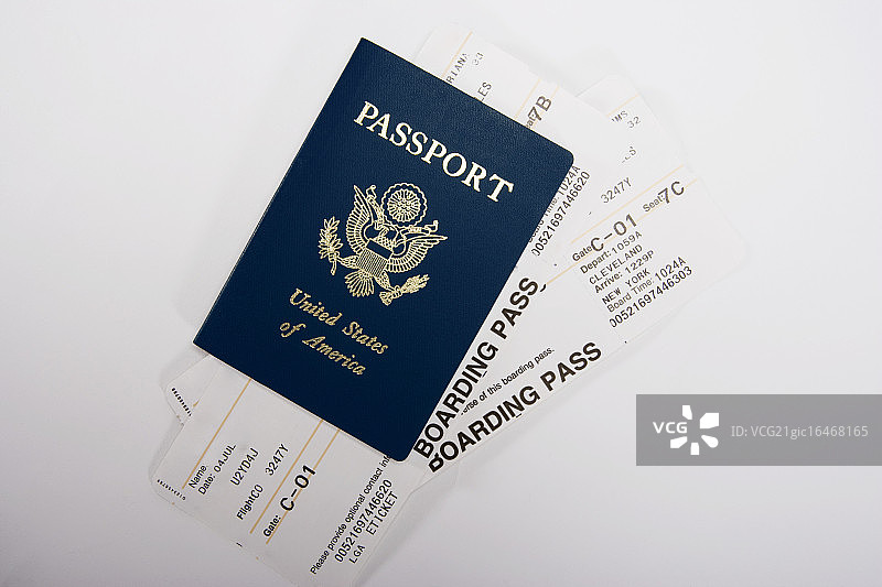 护照和登机牌图片素材