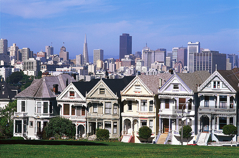 美国加州旧金山阿拉莫广场图片素材