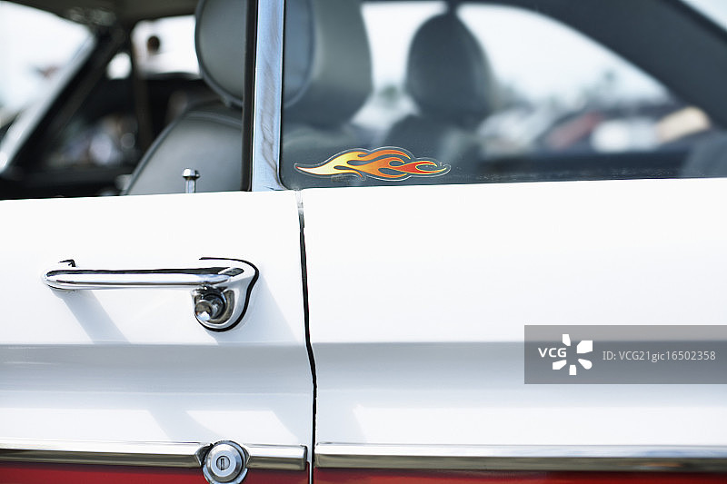 火焰汽车复古车窗贴纸图片素材