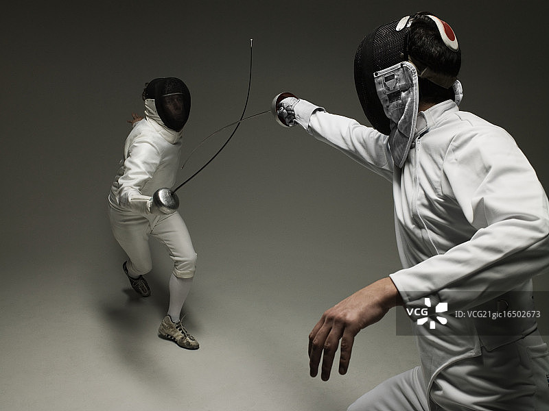 击剑运动员训练图片素材