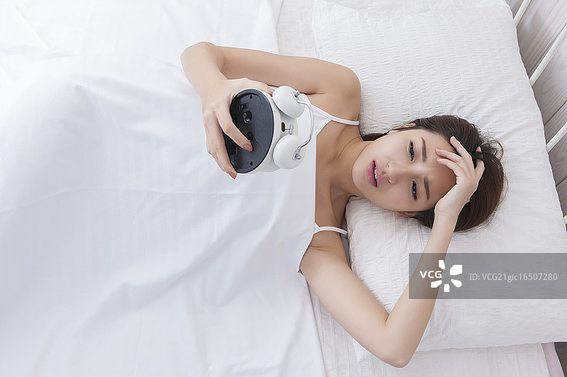 女性,美人,早晨,起床,迟到,图片素材