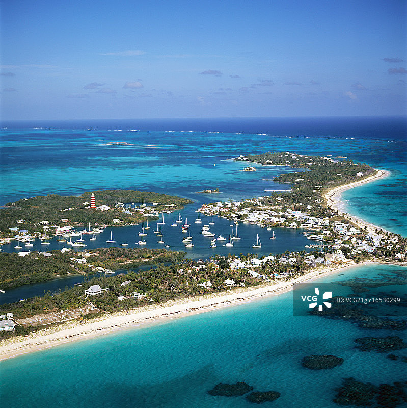 巴哈马霍普敦的航拍景色图片素材