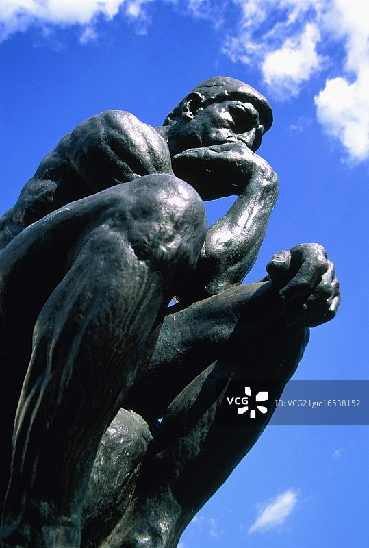 美国密歇根州底特律的“思想者”雕像图片素材