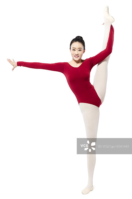 女运动员表演艺术体操图片素材