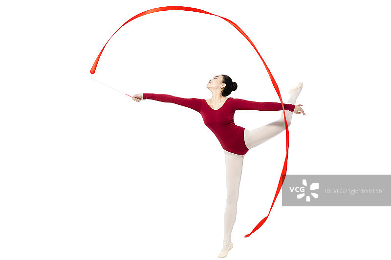 表演带操的运动员图片素材