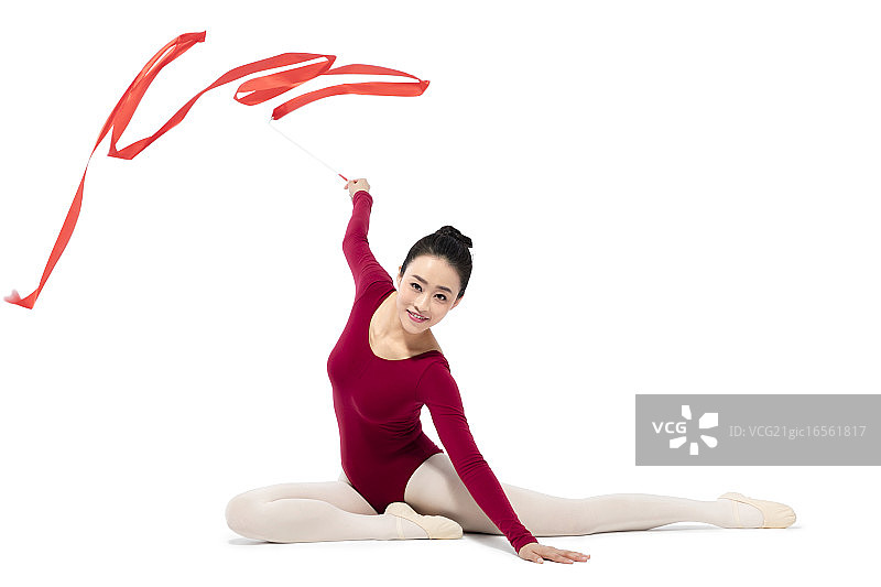 表演带操的运动员图片素材