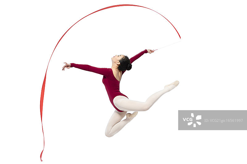 表演带操的运动员图片素材