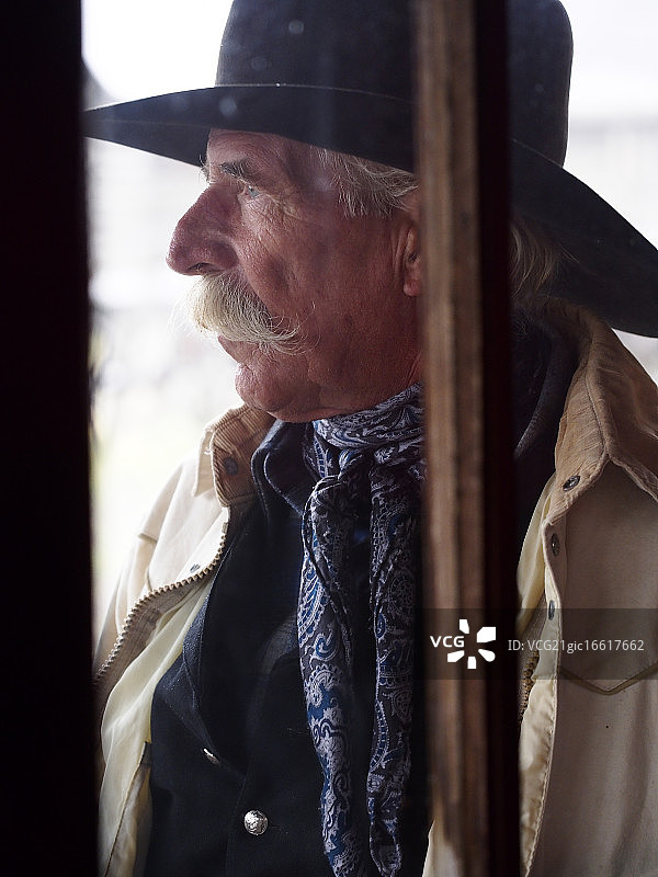 眺望远方的牛仔图片素材