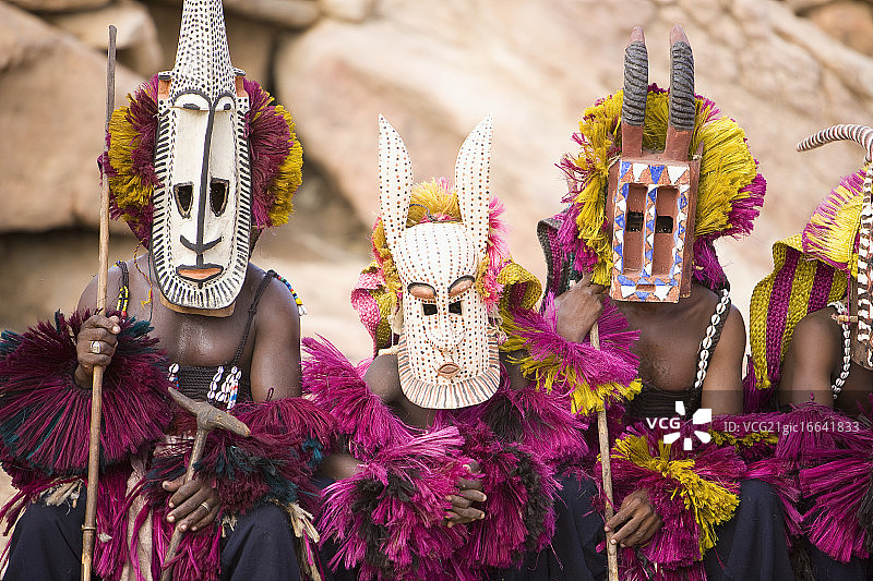 多贡族民间舞者面具图片素材