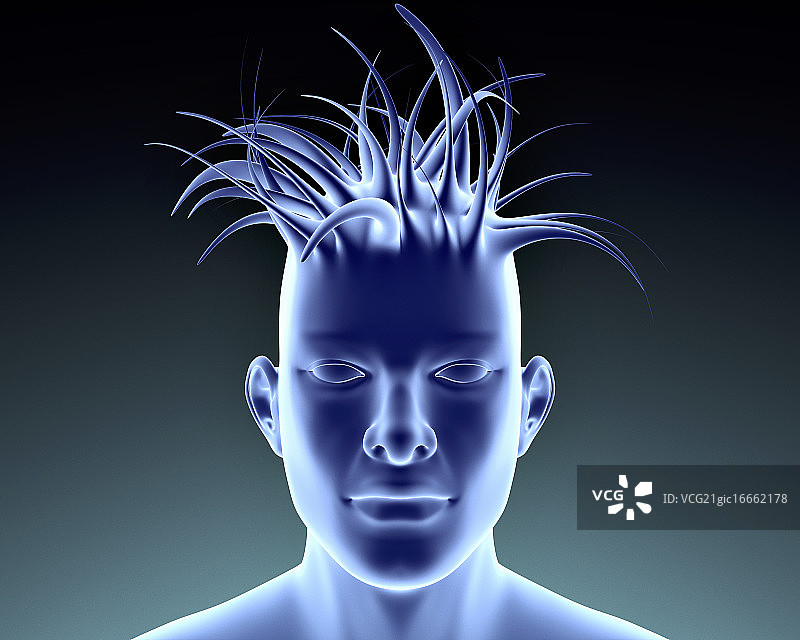 留着刺猬头的男人图片素材