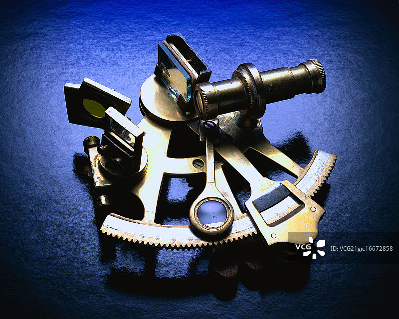 黄铜六分仪图片素材