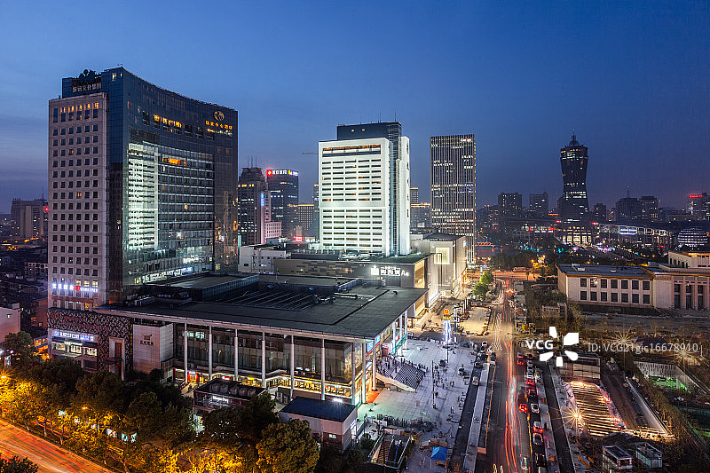 杭州武林广场夜景图片素材