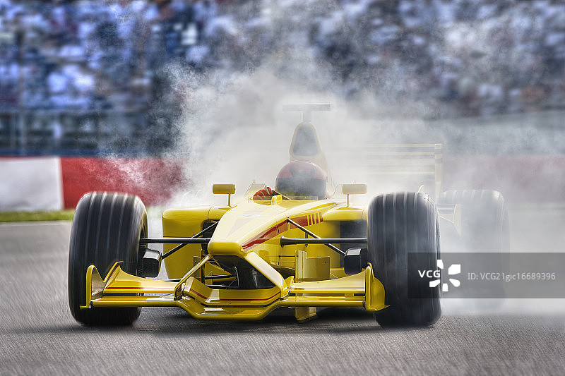 方程式赛车冒出的烟雾图片素材