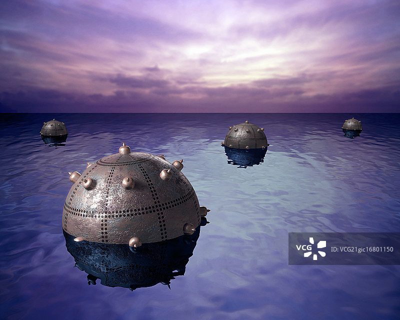 海洋中的水雷图片素材