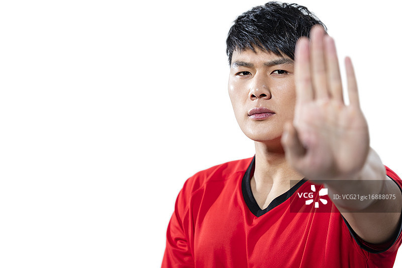 做手势的青年裁判图片素材