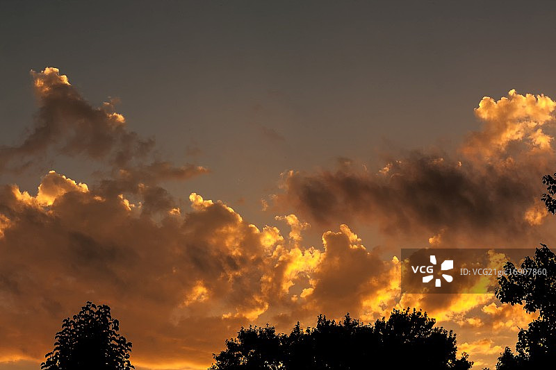 日落时分的火烧层积云图片素材