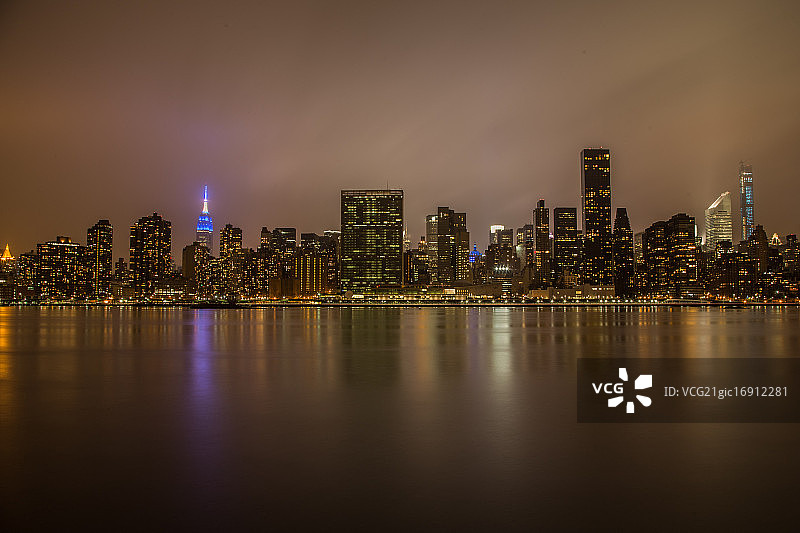 哈德逊河夜景图片素材
