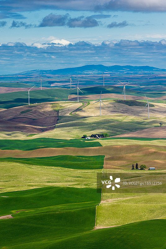 风车和帕卢斯山图片素材