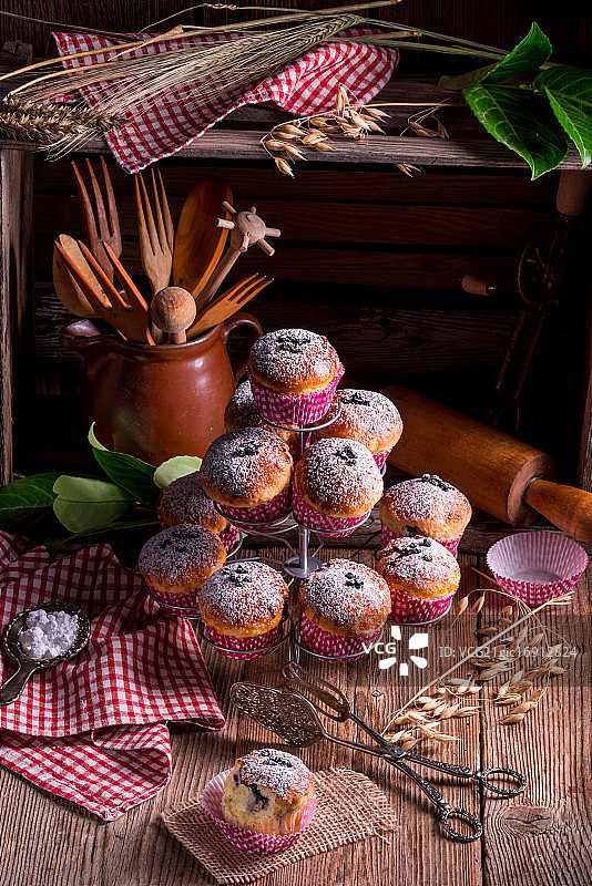 蓝莓玛芬图片素材