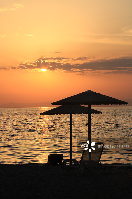 萨索斯岛日落图片素材