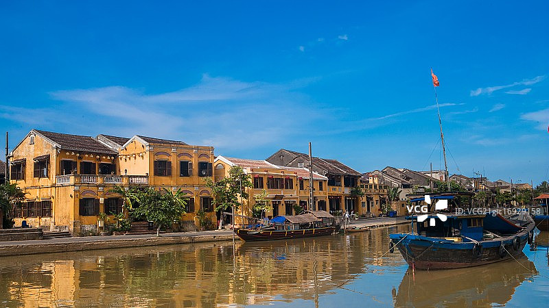 越南会安的运河风光图片素材