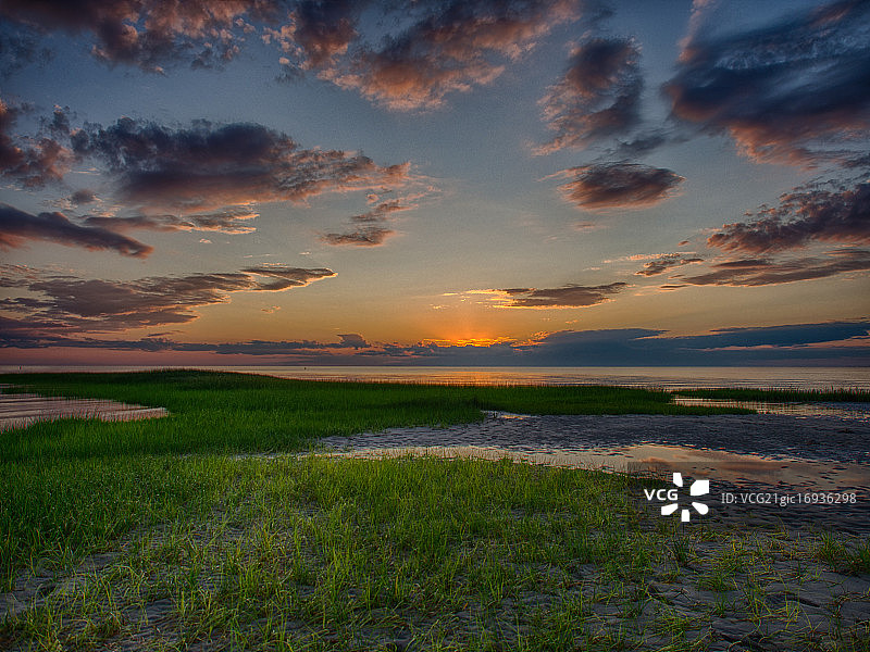 科德角湾日落图片素材