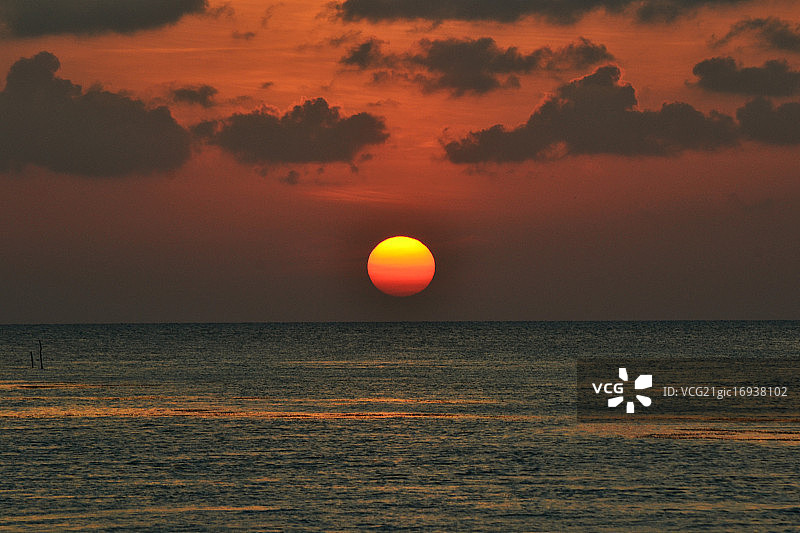 科尔卡岛日落，伯利兹图片素材