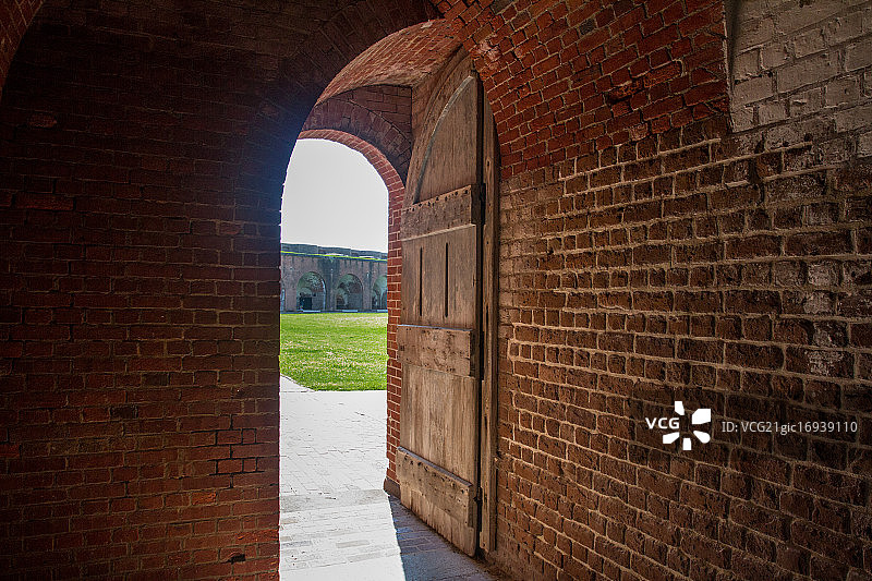 普拉斯基堡的砖拱图片素材