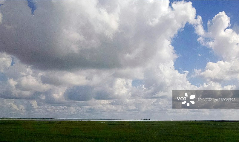 多云的田野景色图片素材