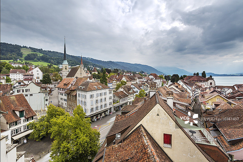 瑞士楚格的多云天气图片素材