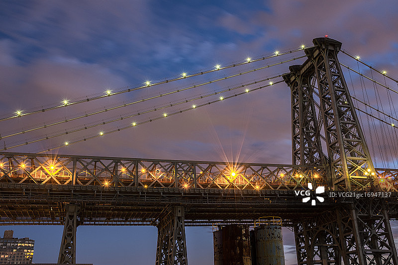 威廉斯堡大桥蓝色时刻图片素材
