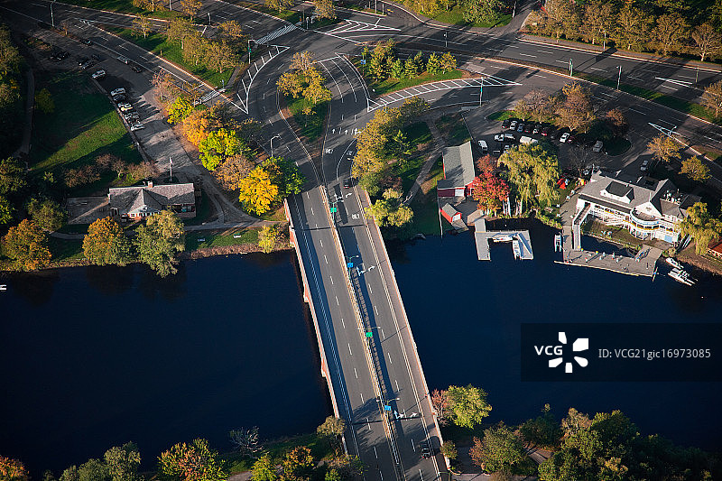 波士顿和新英格兰的日出航拍图片素材