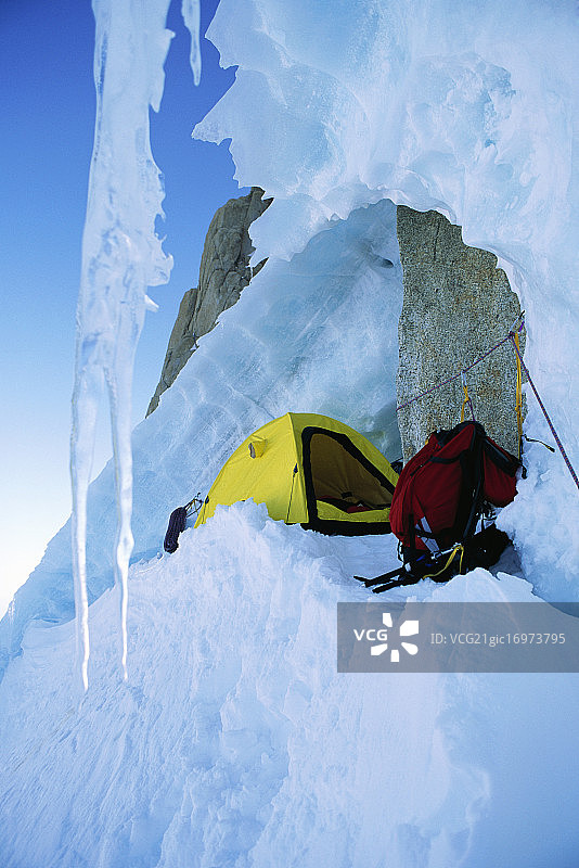 在德纳里山的卡辛山脊露营图片素材