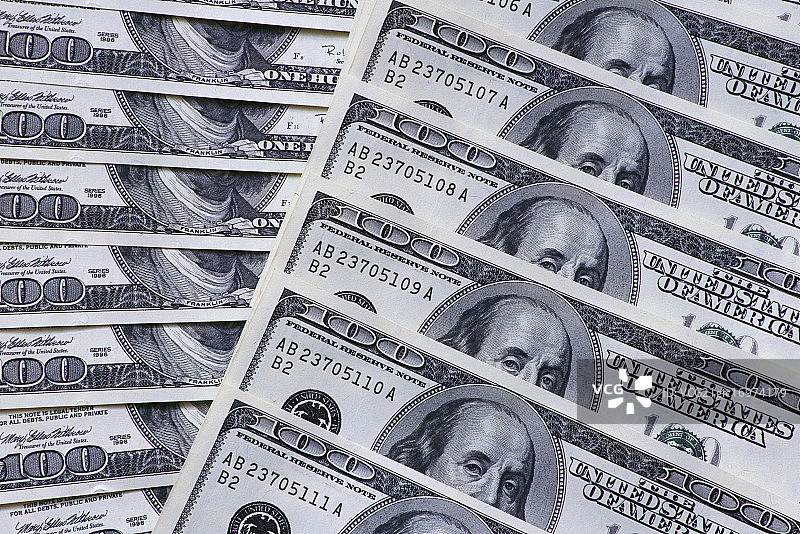 一百美元钞票图片素材