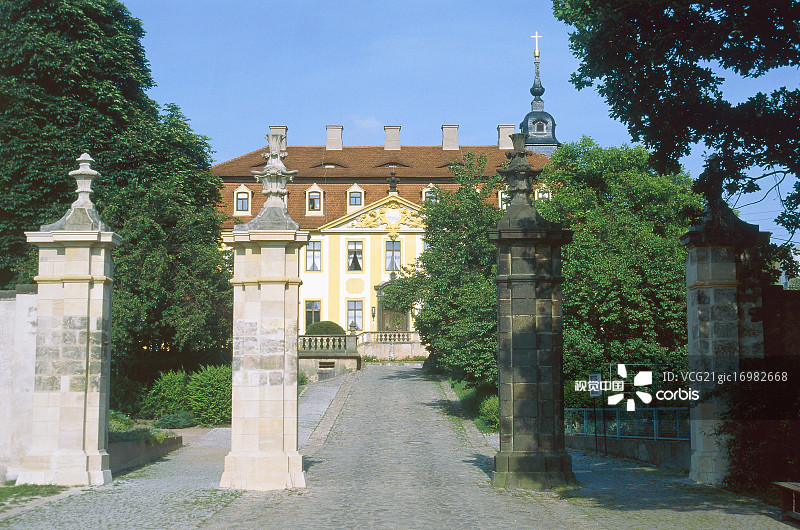 萨克森州迪斯巴-索斯利茨巴洛克城堡景观图片素材
