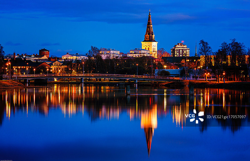 瑞典卡尔斯塔德天际线图片素材