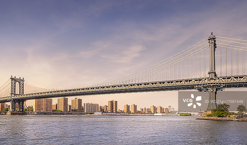 从布鲁克林看到的曼哈顿大桥图片素材