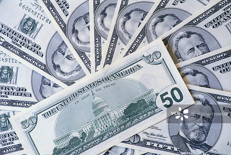 新版50美元纸币图片素材