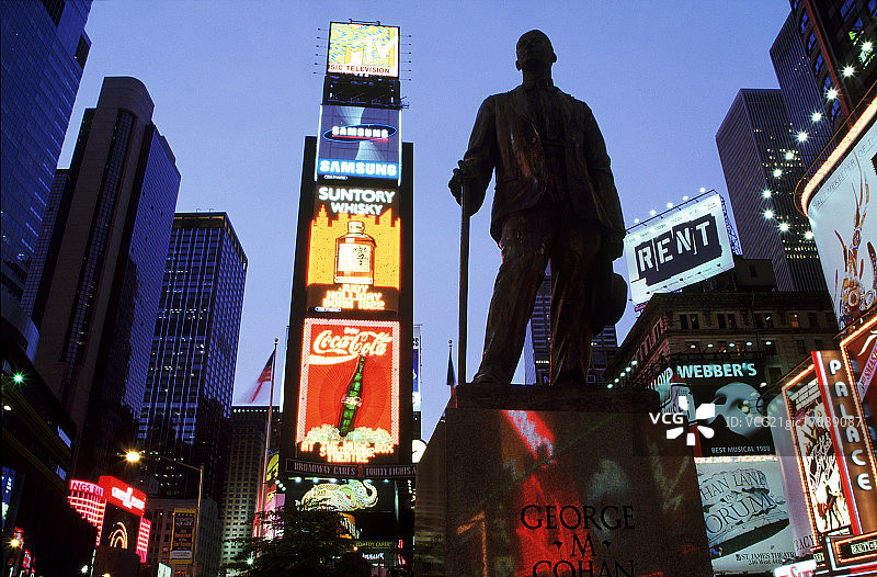 纽约百老汇雕像图片素材