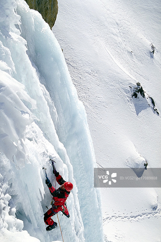 班夫国家公园攀冰图片素材