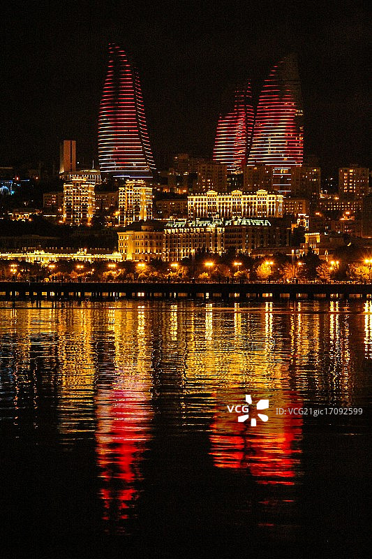 阿塞拜疆巴库火焰塔图片素材