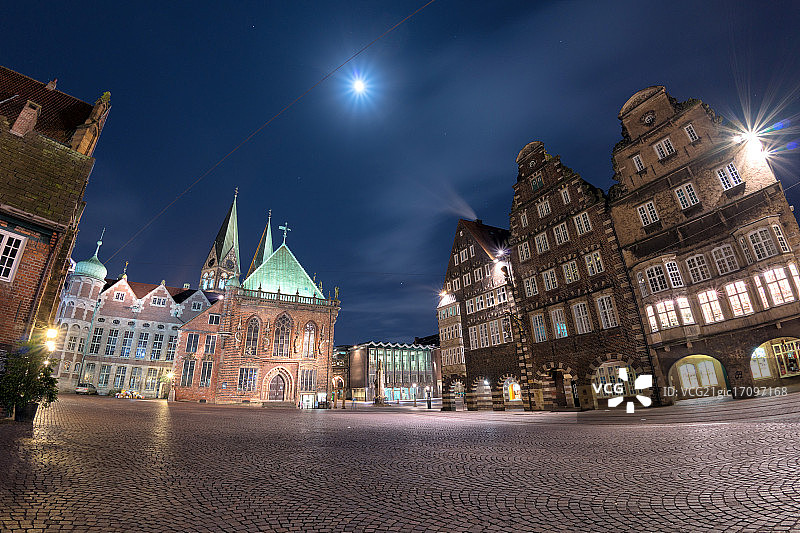 不来梅夜景图片素材